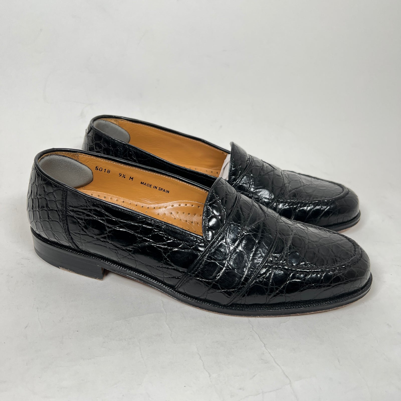 Maus & Hoffman Black Crocodile Loafers Size 9.5