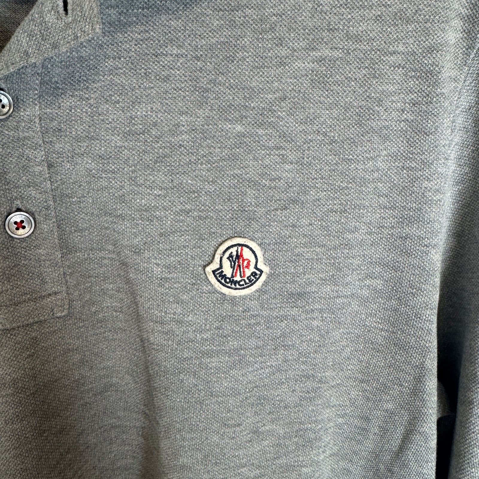 Moncler Grey Maglia Longsleeve Polo Size L