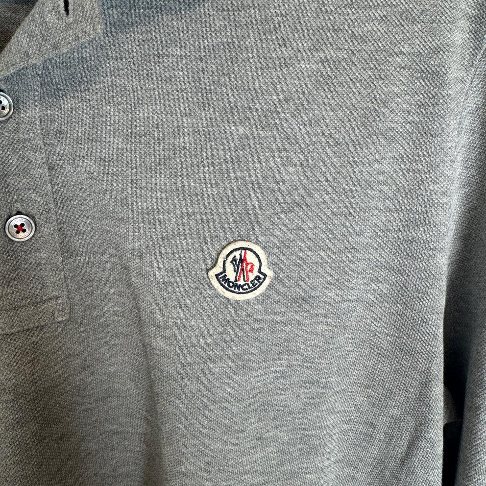 Moncler Grey Maglia Longsleeve Polo Size L