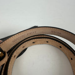 Versace Black/Gold Logo Belt Size 36