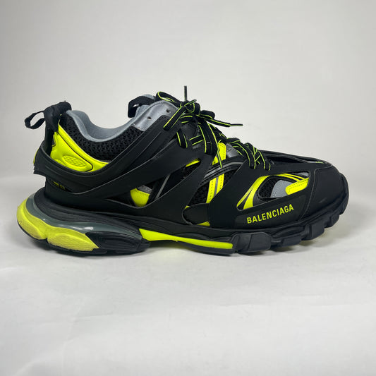 Balenciaga Black/Neon Yellow Track Sneakers Size 46
