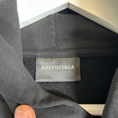 Balenciaga Black Backflip Logo Hoodie Size 2