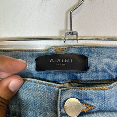 Amiri Lightwash Leopard Thrasher Jeans