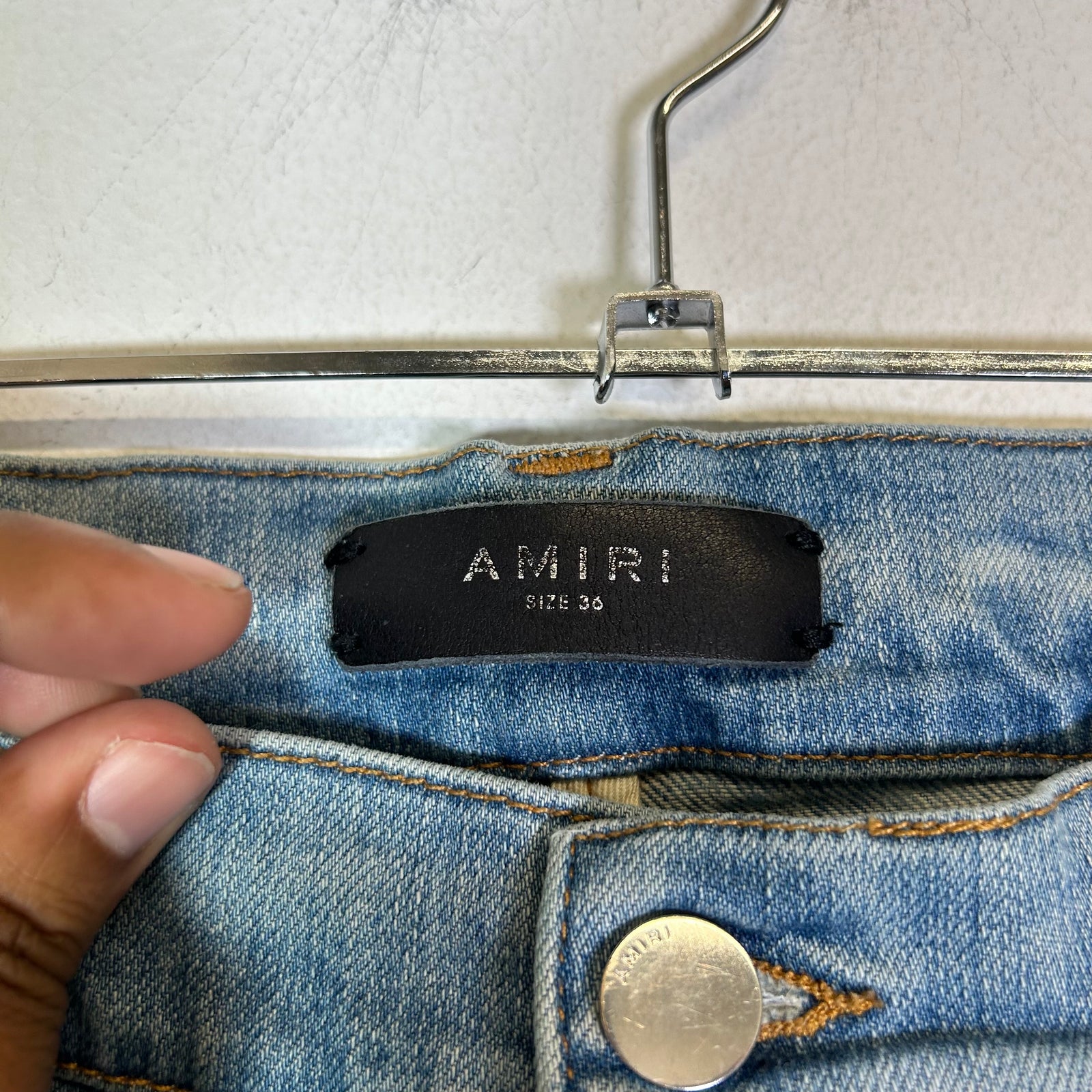 Amiri Lightwash Leopard Thrasher Jeans