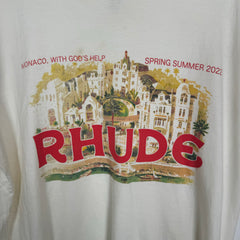 Rhude Cream Monaco Tee Size L