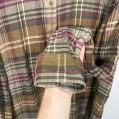 Ralph Lauren Purple Label Linen Plaid Shirt Size XL