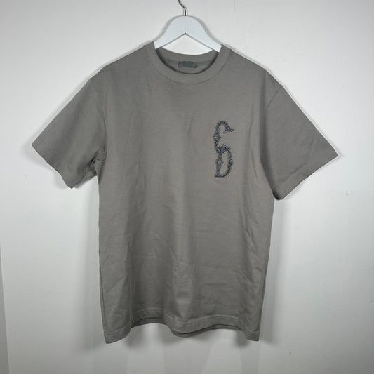 Dior AW/23 'CD' Interlaced Logo Grey T-Shirt Size M