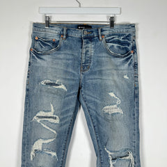 Purple Distressed Jeans Size 34