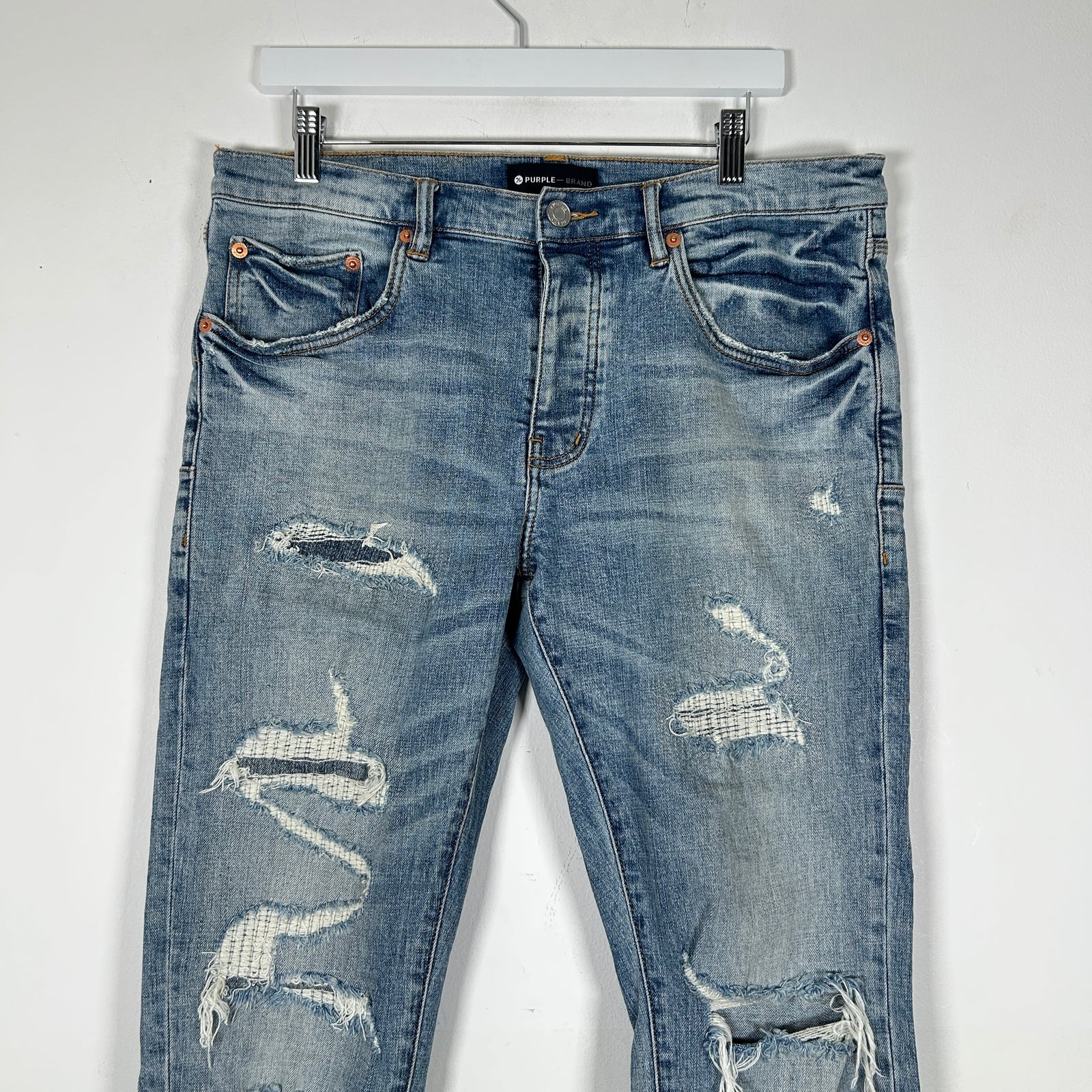Purple Distressed Jeans Size 34