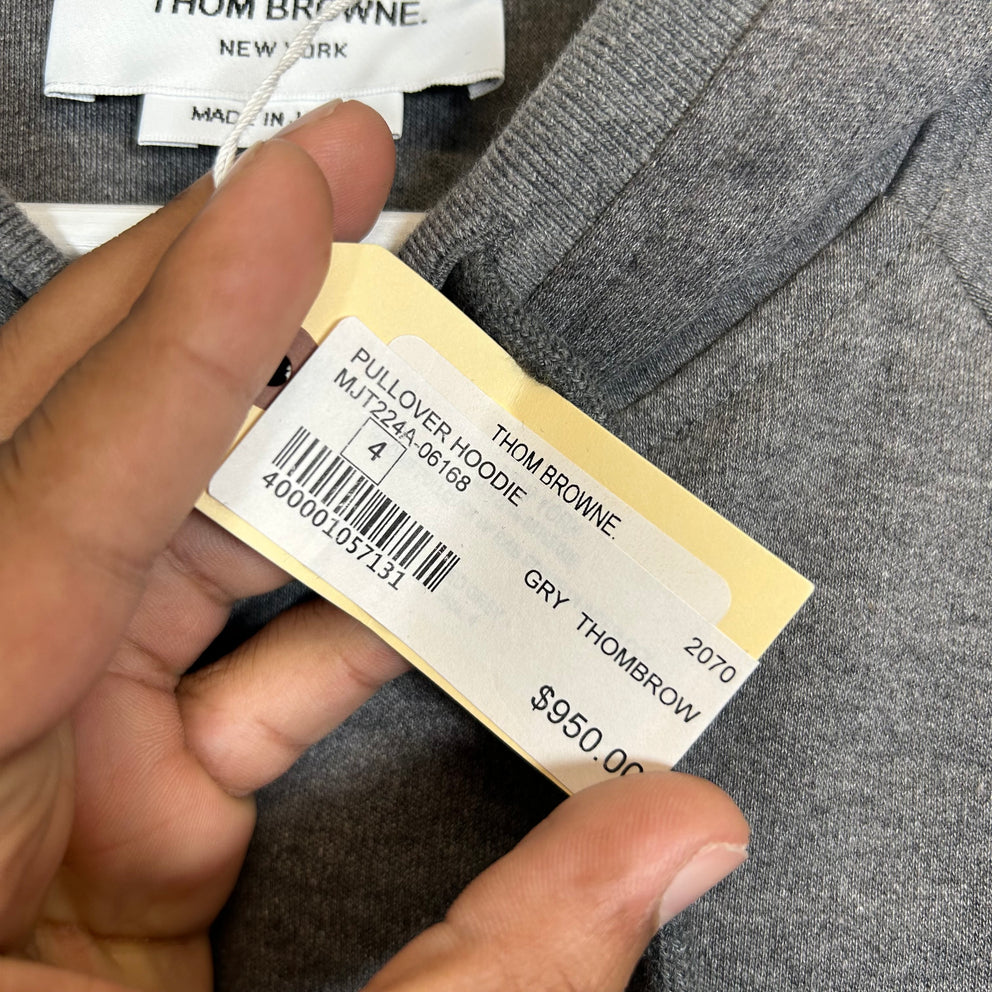 Thom Browne Dark Grey RWB Striped Hoodie Size 4