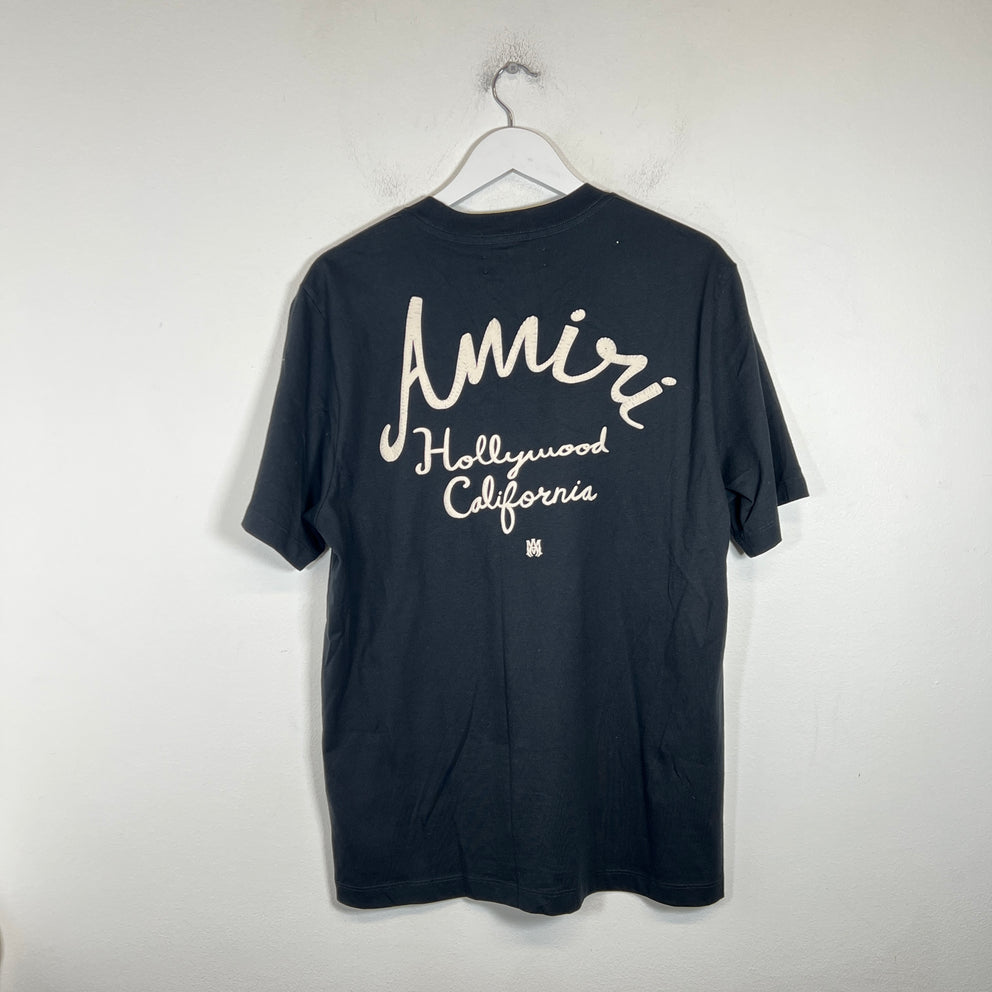 Amiri Black Hollywood Logo T-Shirt Size M