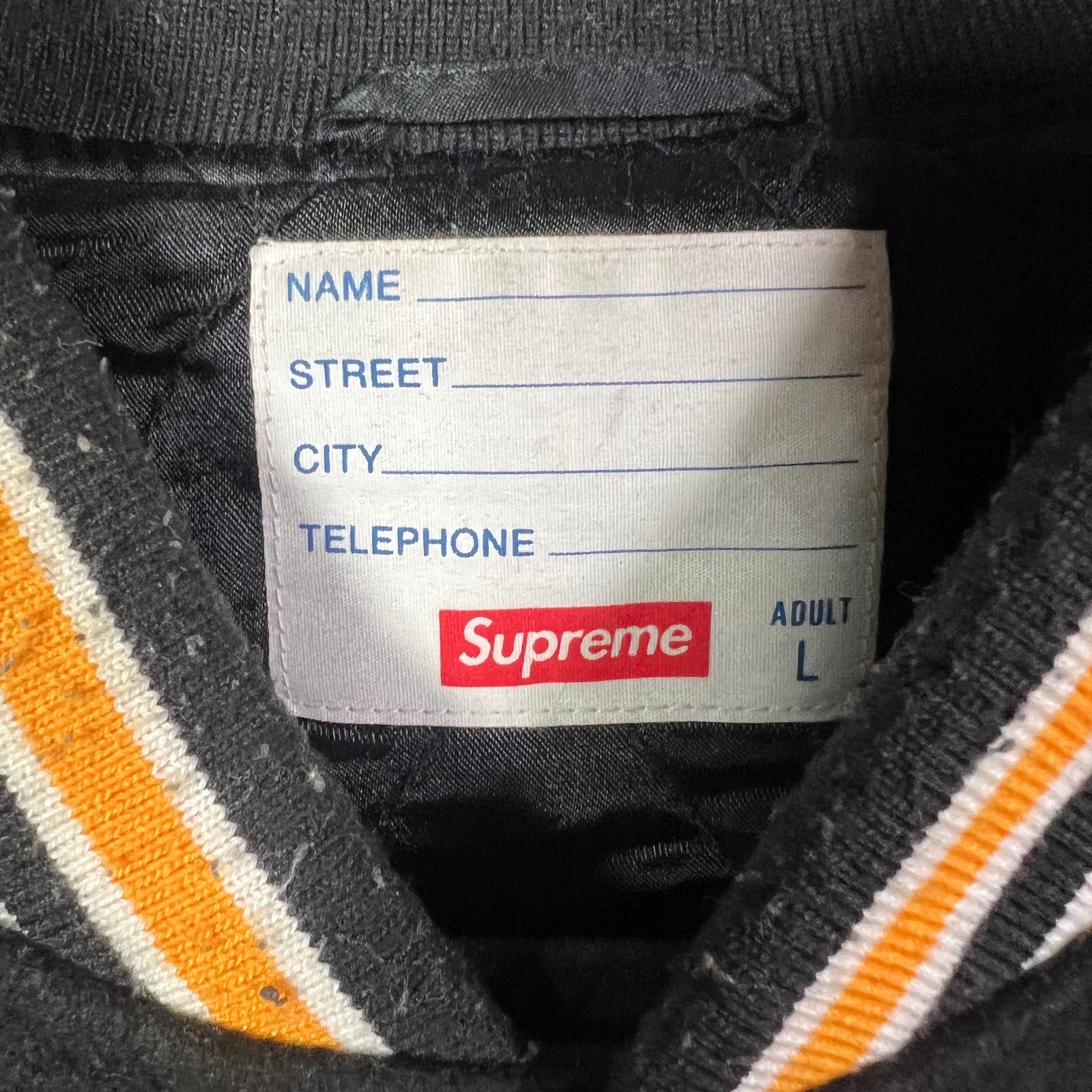 Supreme x Chito FW18 Bone Varsity Jacket Size L