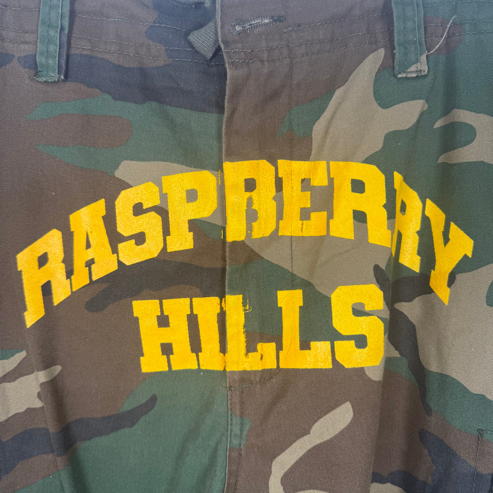 Raspberry Hills Camo Logo Shorts Size L