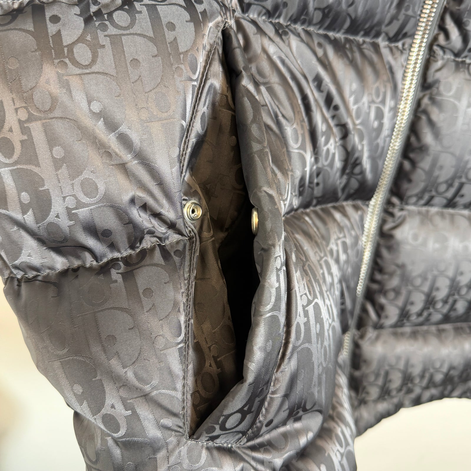 Dior Dark Grey Oblique Puffer Vest Size 56