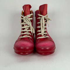 Rick Owens Pink 'Flesh' Ramone High-Top Size 14