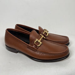 Salvatore Ferragamo Brown Leather Mason Loafers Size 8.5