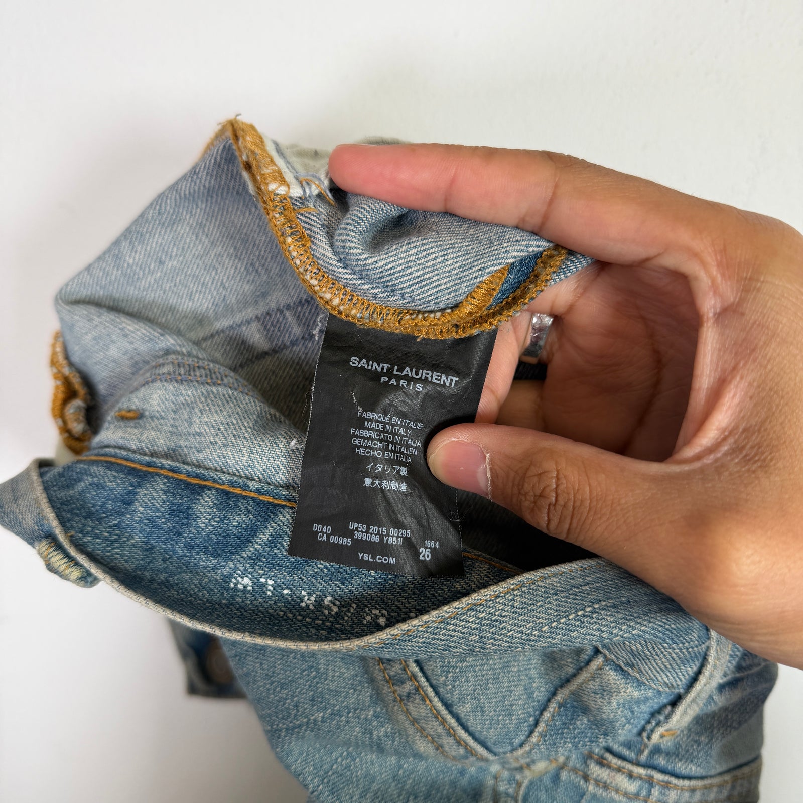 Saint Laurent SS15 D03 Mudwash Distressed Denim Jeans