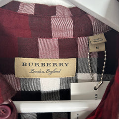 Burberry Red Plaid Button Up Shirt Size M
