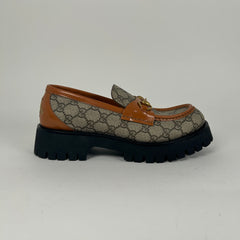 Gucci Harold Horsebit Canvas Printed Loafer Size 40