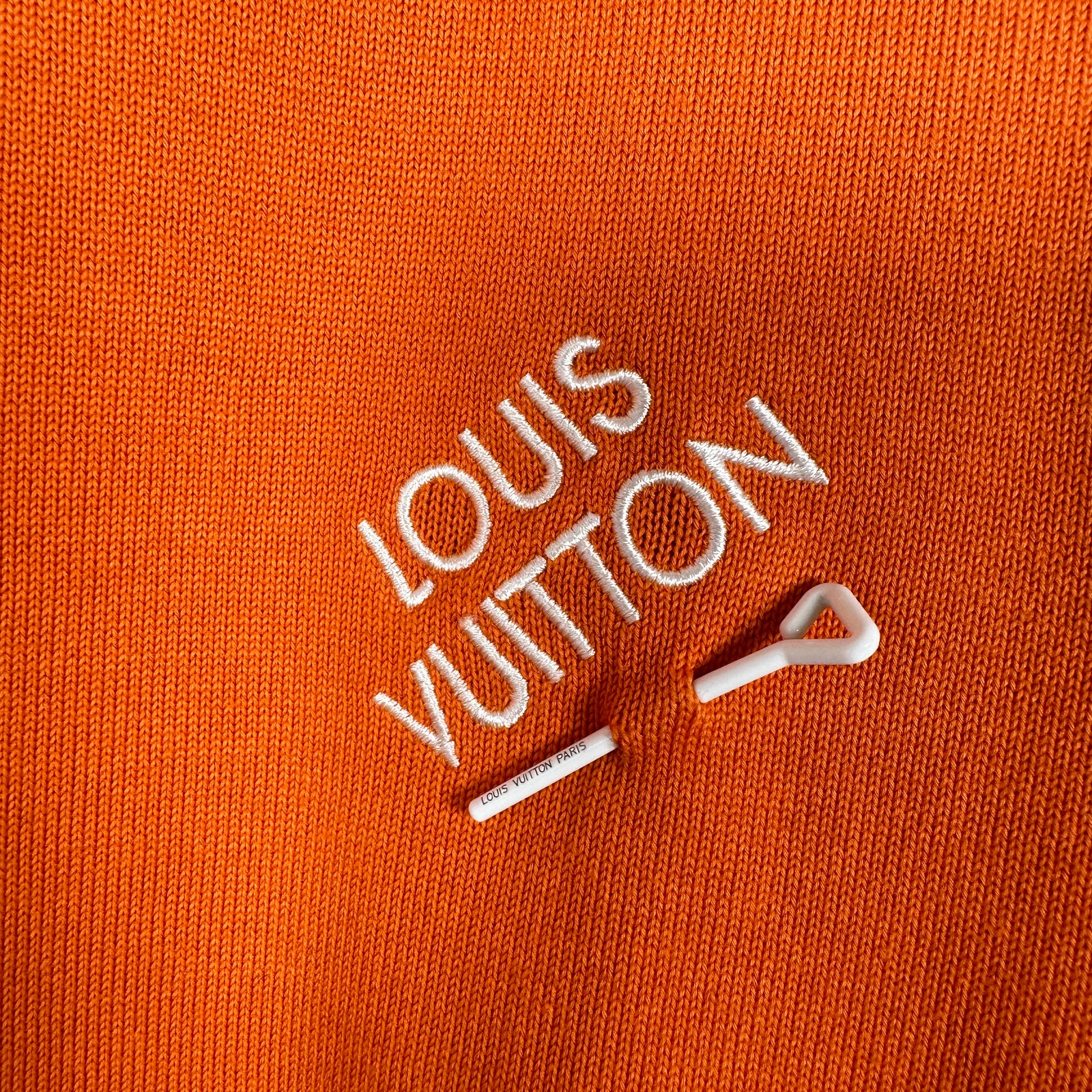 Louis Vuitton Orange Embroidered Signature T-Shirt Size M