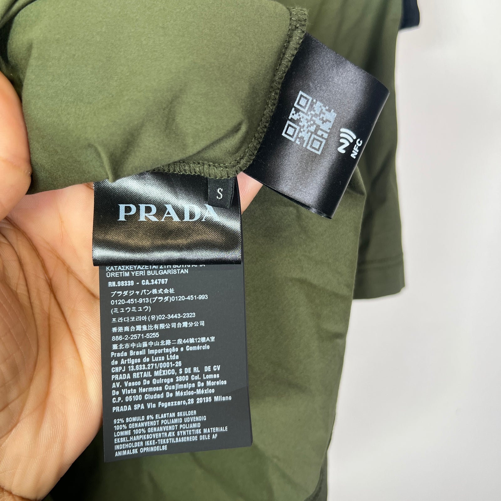 Prada Nylon Panelled Plaque T-Shirt