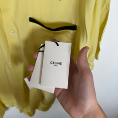 Celine Yellow Viscose Bowling Shirt Size XL