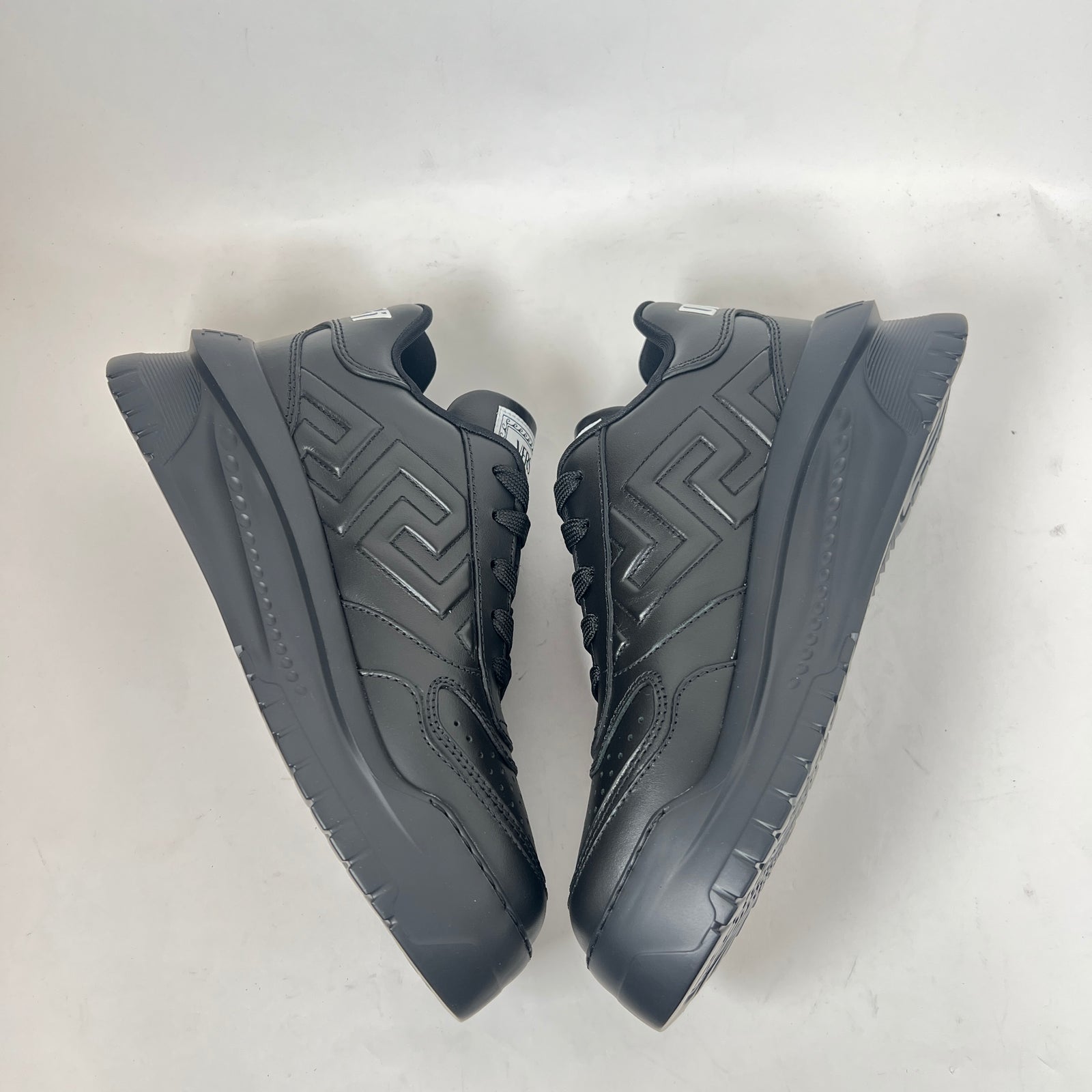 Versace Black Odissea Leather Sneaker Size 38