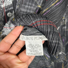 PLEATS PLEASE Issey Miyake Denim Trompe L'oeil Top Size 3