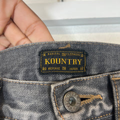 Kapital Washed Grey Bone Denim Shorts Size 32