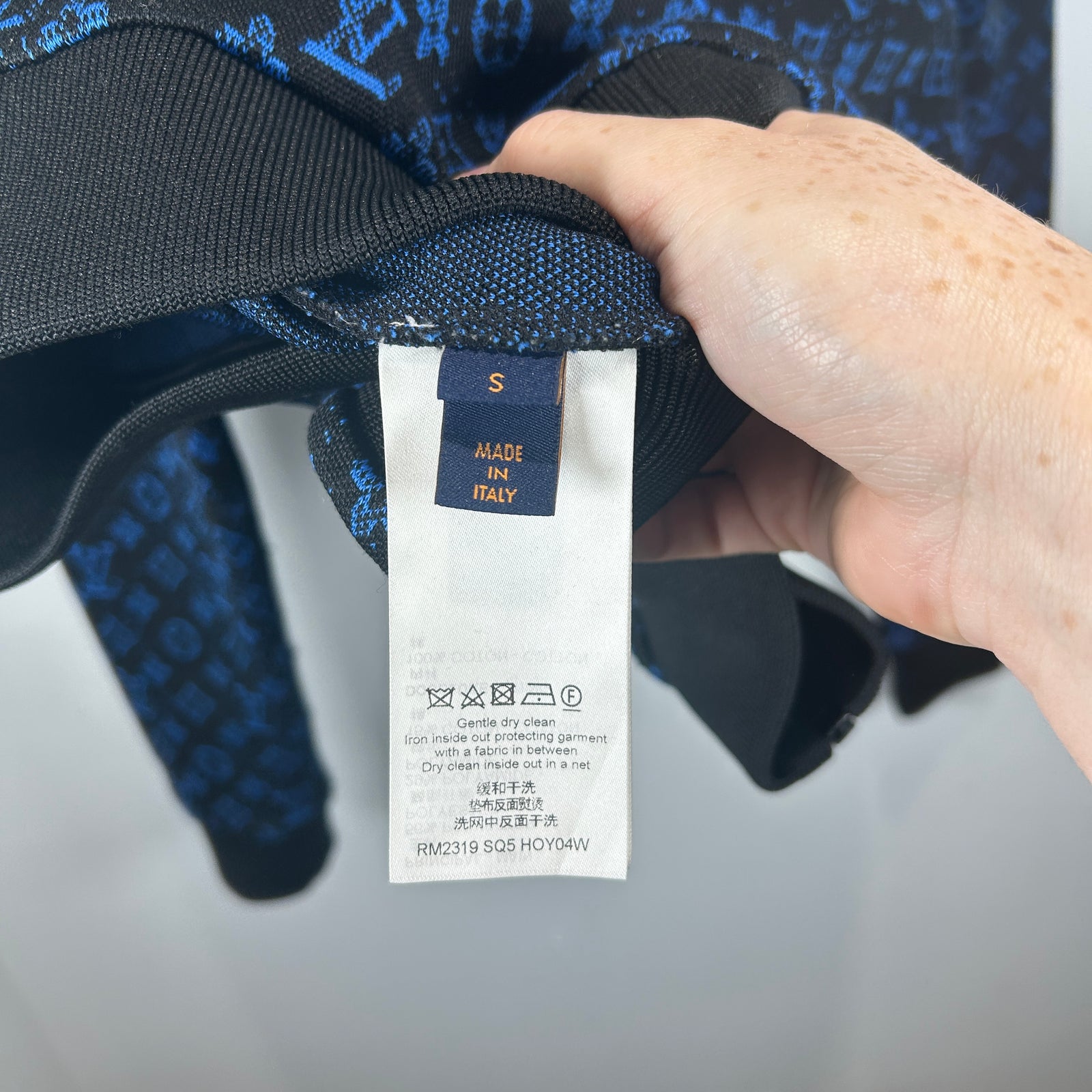Louis Vuitton Blue/Black Monogram Zip Up Hoodie Size S