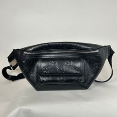 Gucci Black Jumbo GG Embossed Leather Belt Bag