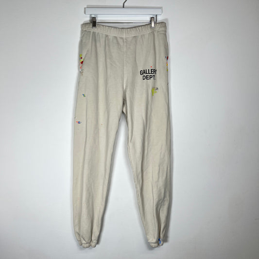 Gallery Dept White Paint Splatter Sweats Size XL