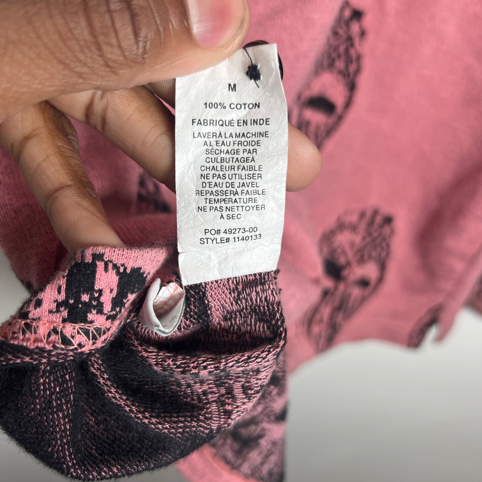 Stussy Pink Mask Longsleeve Polo Size M