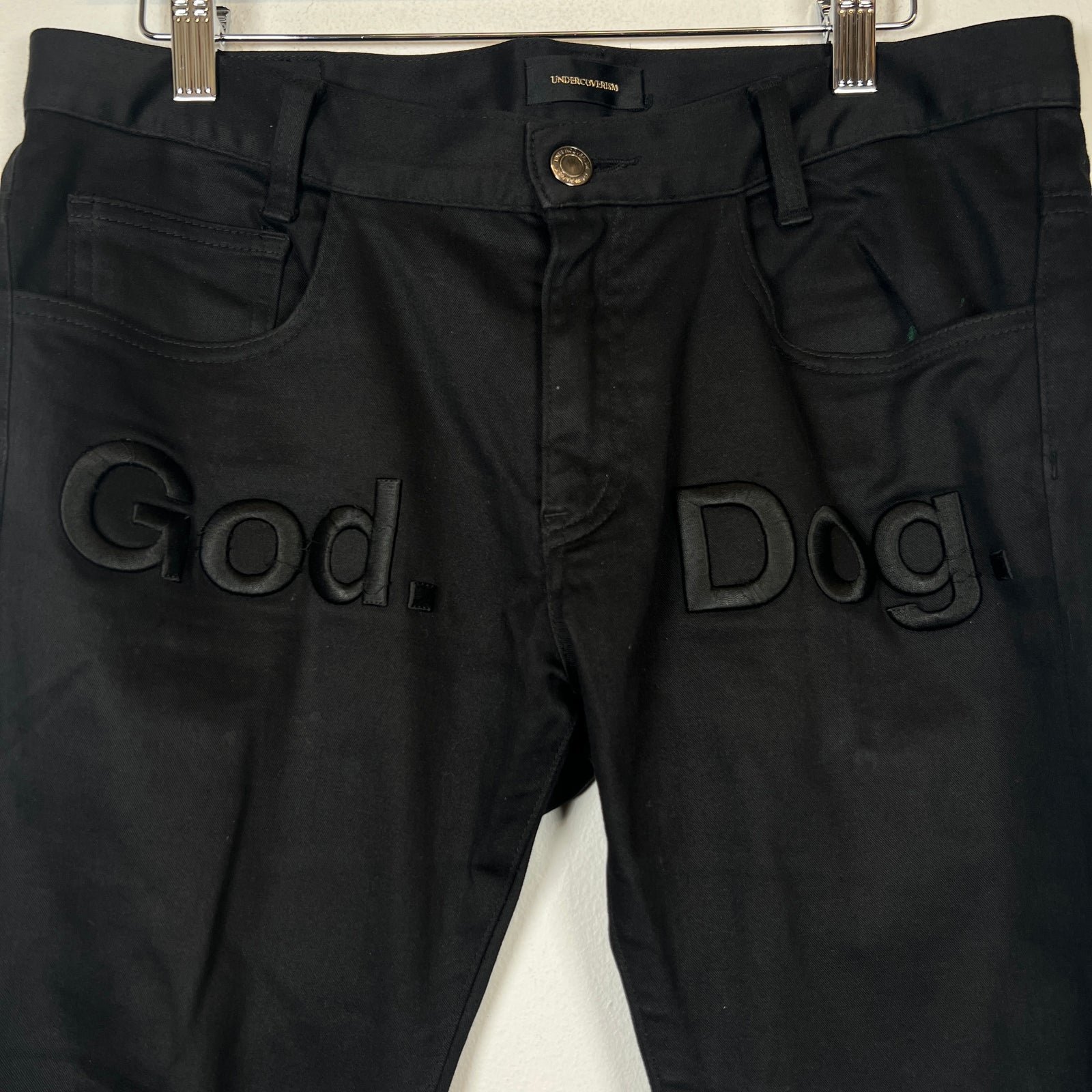 Undercover Black SS14 'GOD DOG' Embroidered Pants Size 4