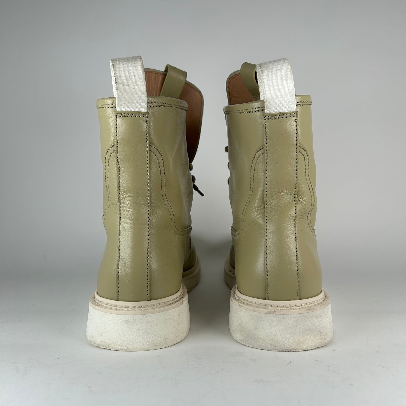 Bottega Veneta Natural Leather Lace Up Boots Size 42