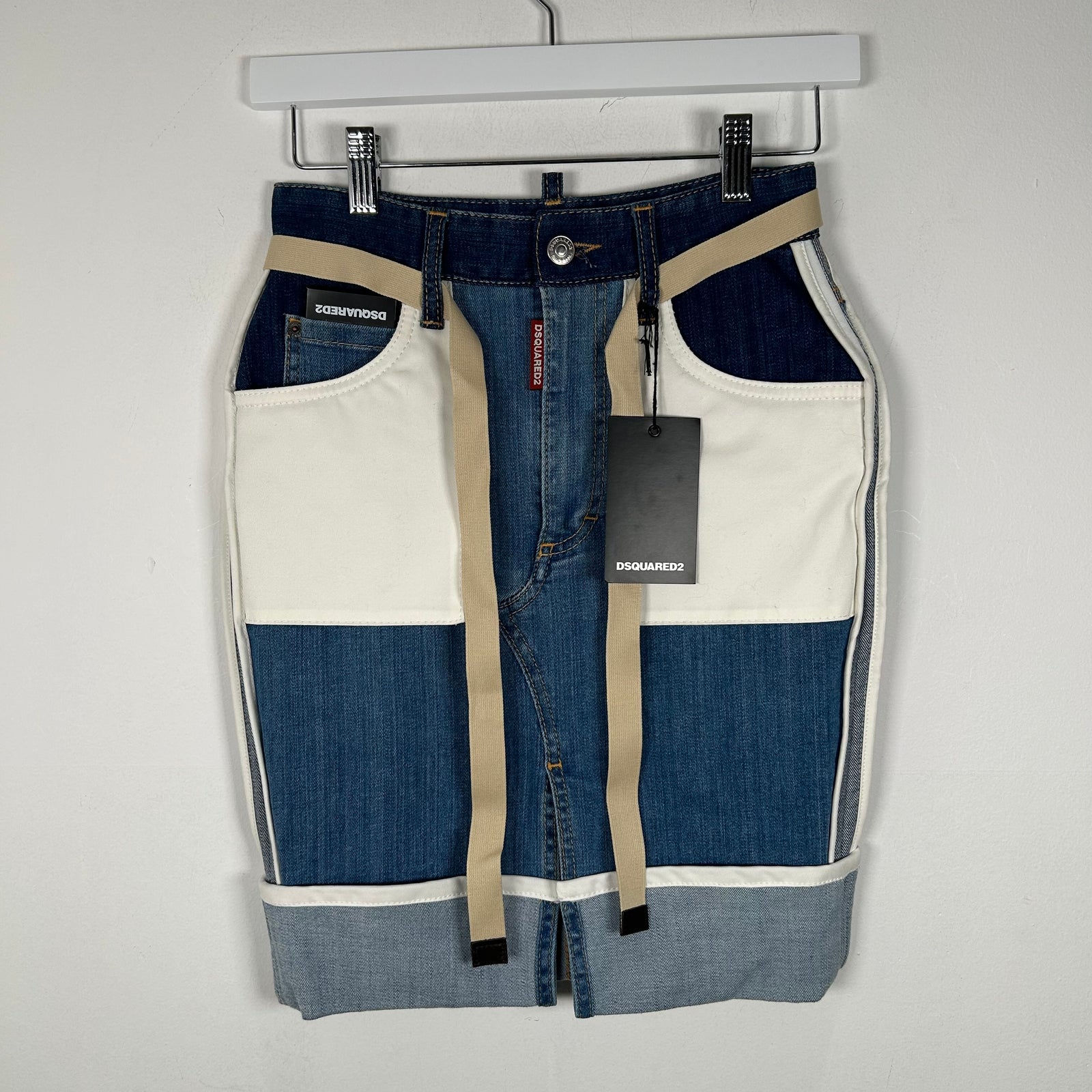 Dsquared Inside Out Denim Skirt Size 38/XS