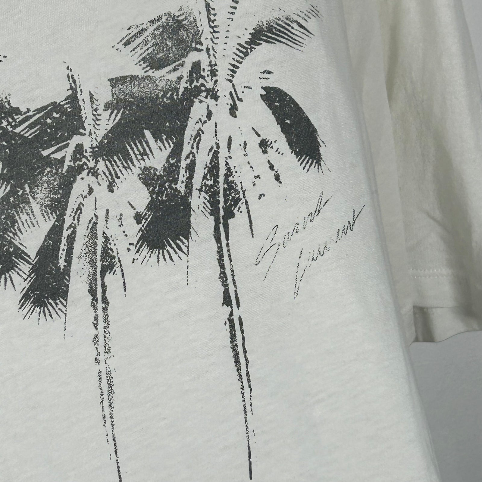 Saint Laurent White 'Trees' T-Shirt Size L