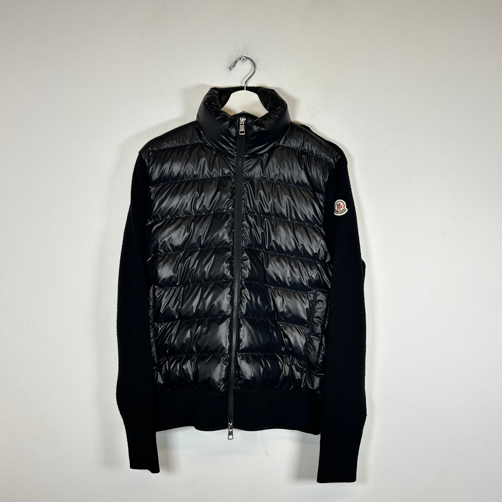 Moncler Black Paneled Down Jacket Size S