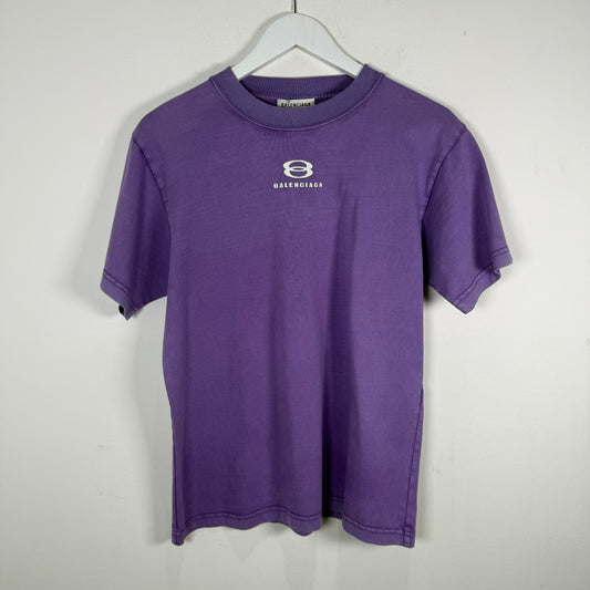 Balenciaga Lilac Unity Logo T-Shirt Size S