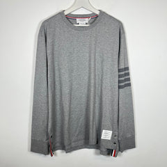 Thom Browne Grey Three Stripe LS Shirt Size L