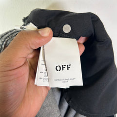 Off-White Black Washed Zipper Denim Shorts