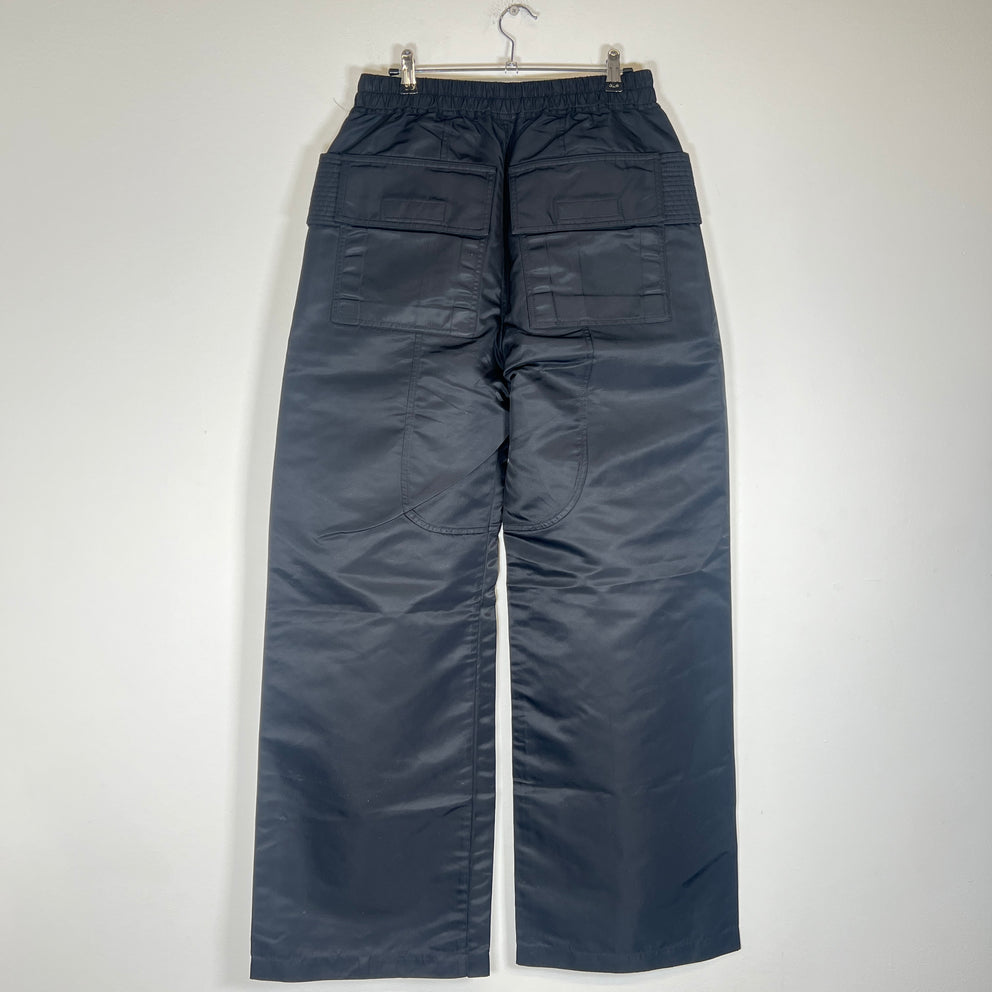 Rick Owens Drkshdw FW23 Black Nylon Wide Leg Creatch Cargo Pants Size S