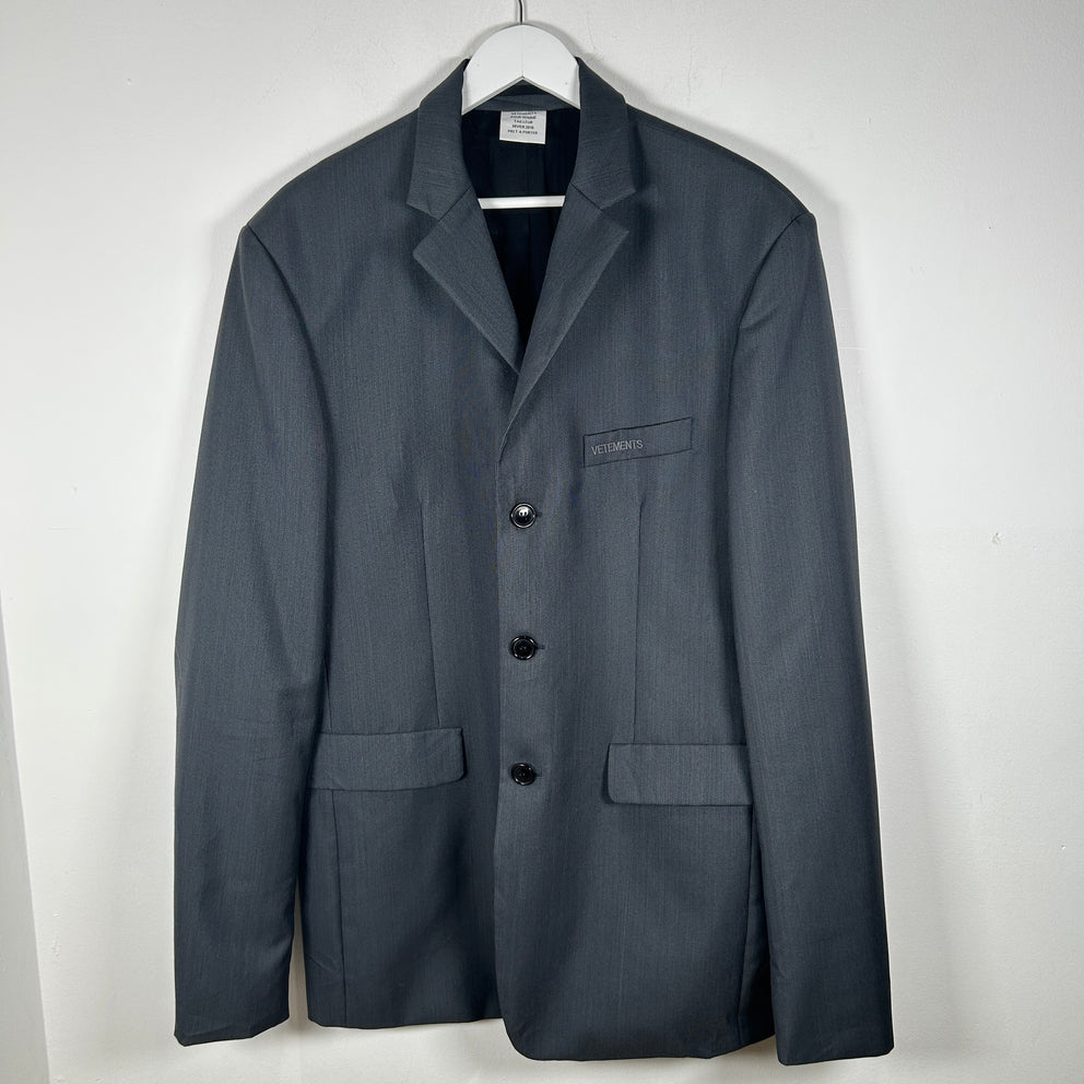 Vetements Logo Oversized Suit Jacket Size XS