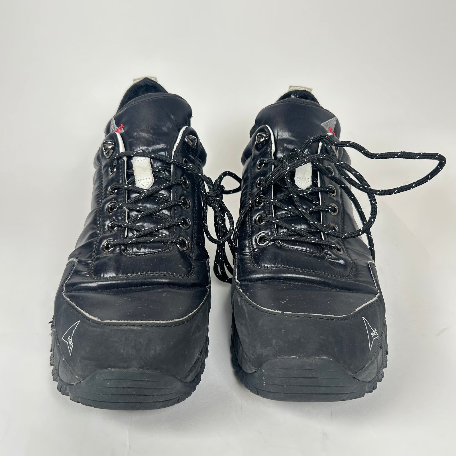 ROA Black Patent Leather Low Hiking Boot Size 9