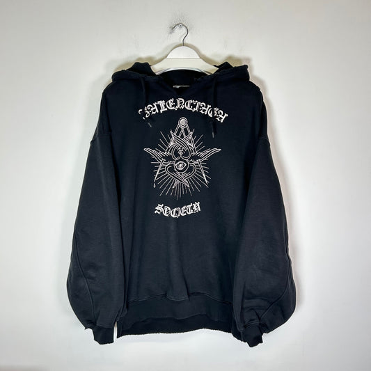 Balenciaga Black 'Free Your Mind' Distressed Hoodie Size S