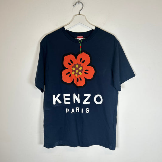 Kenzo Navy Flower Logo T-shirt Size M