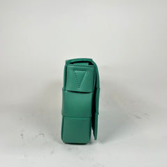 Bottega Veneta Green Intrecciato Lambskin Cassette Crossbody Bag