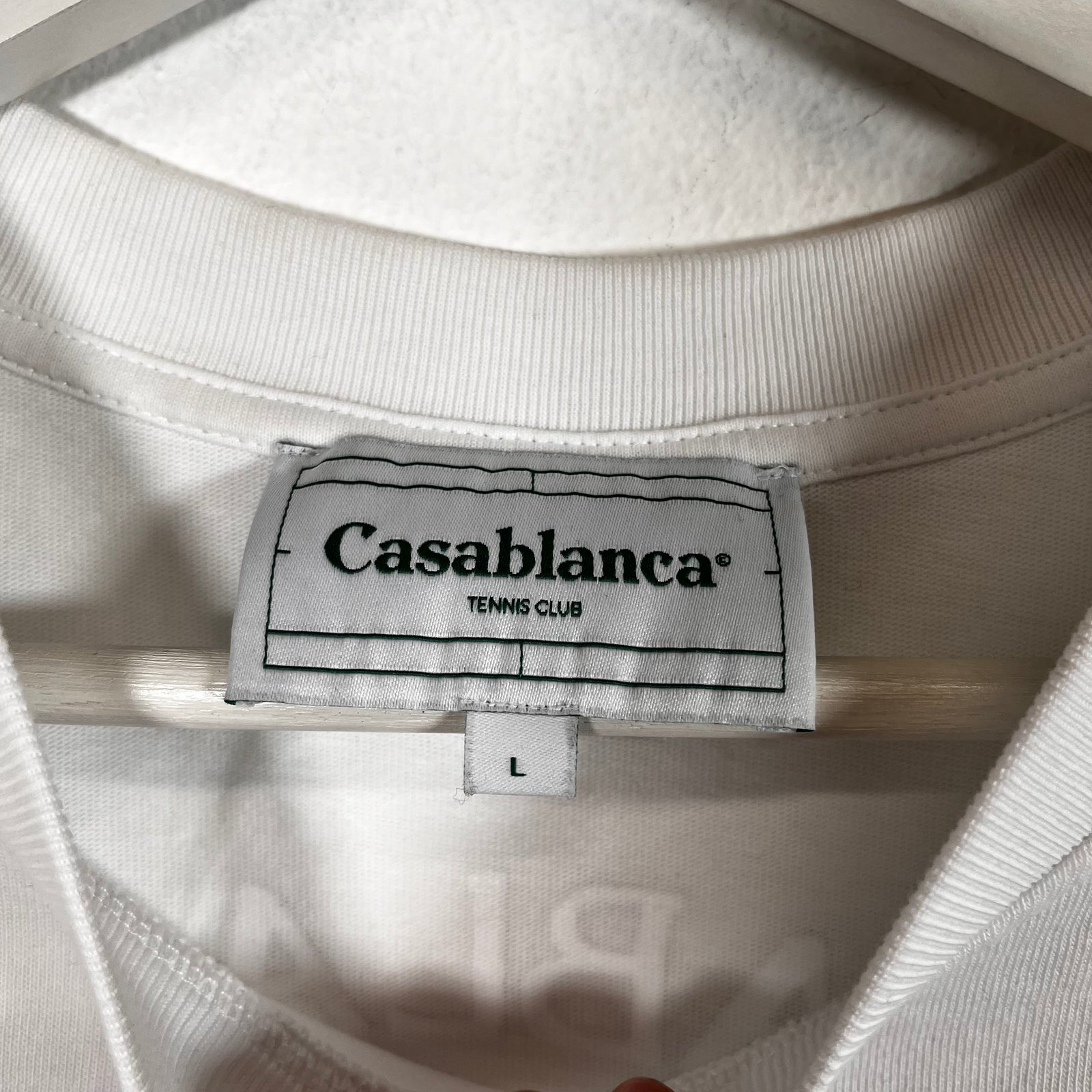 Casablanca White Tennis Club Tee Size L