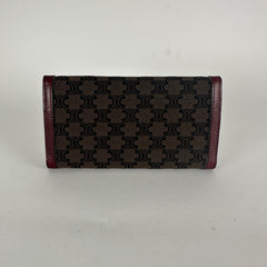Celine Brown Macadam Cloth Long Wallet