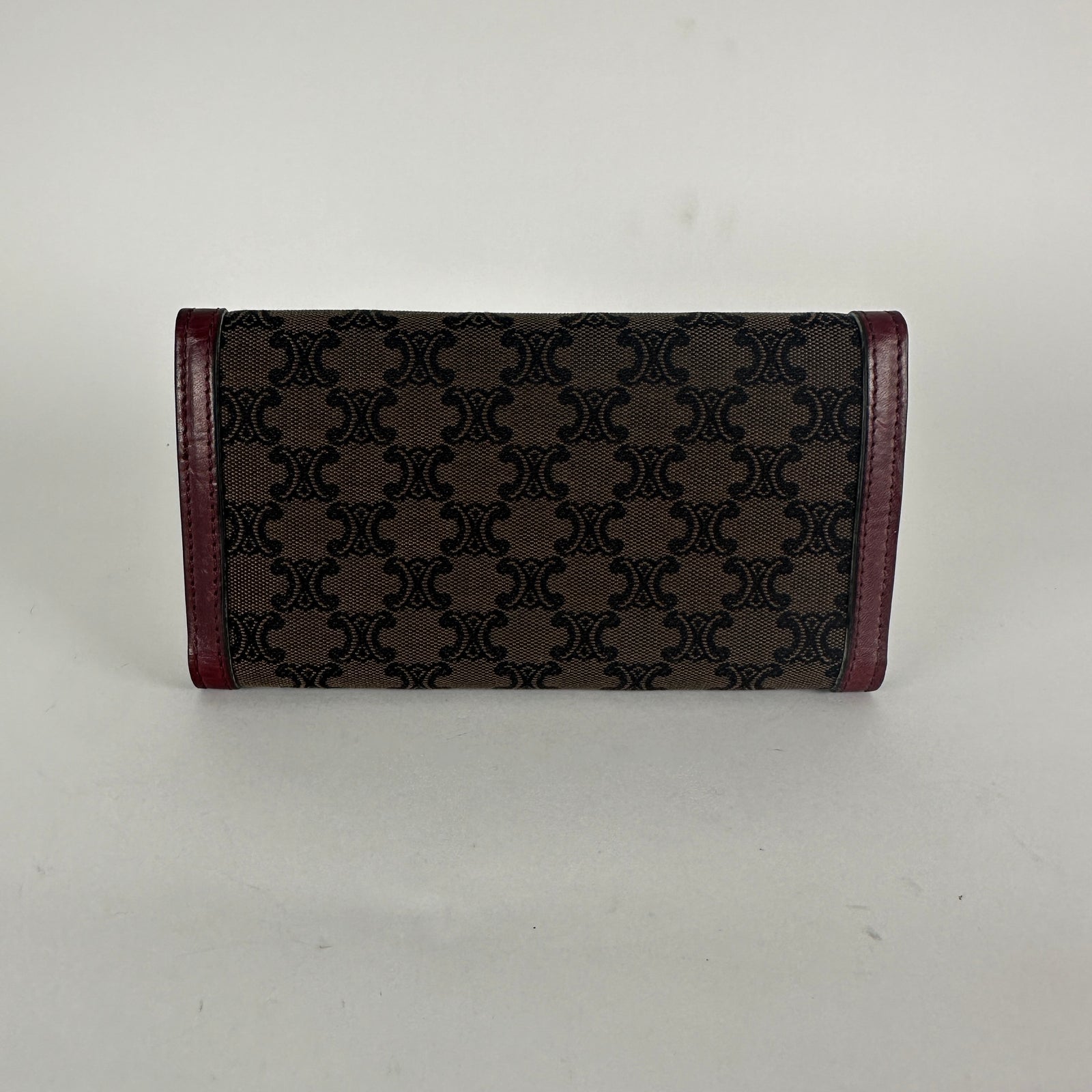 Celine Brown Macadam Cloth Long Wallet